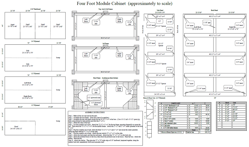 4' Cabinet Specs